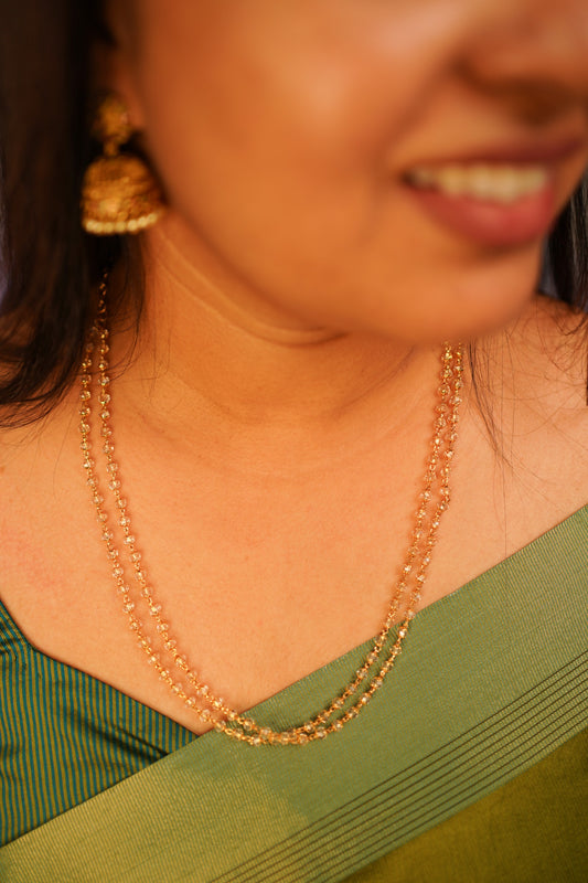 Double layer transparent beaded chain