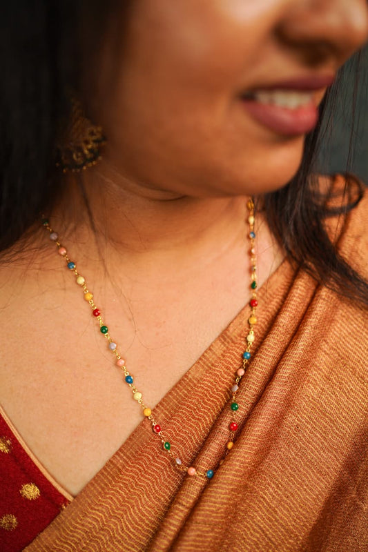 Gem chain- multi colour beaded chain