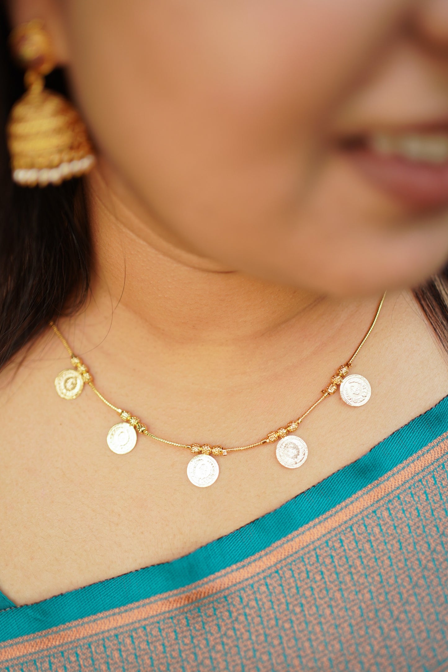 Gold Plated Coin mala