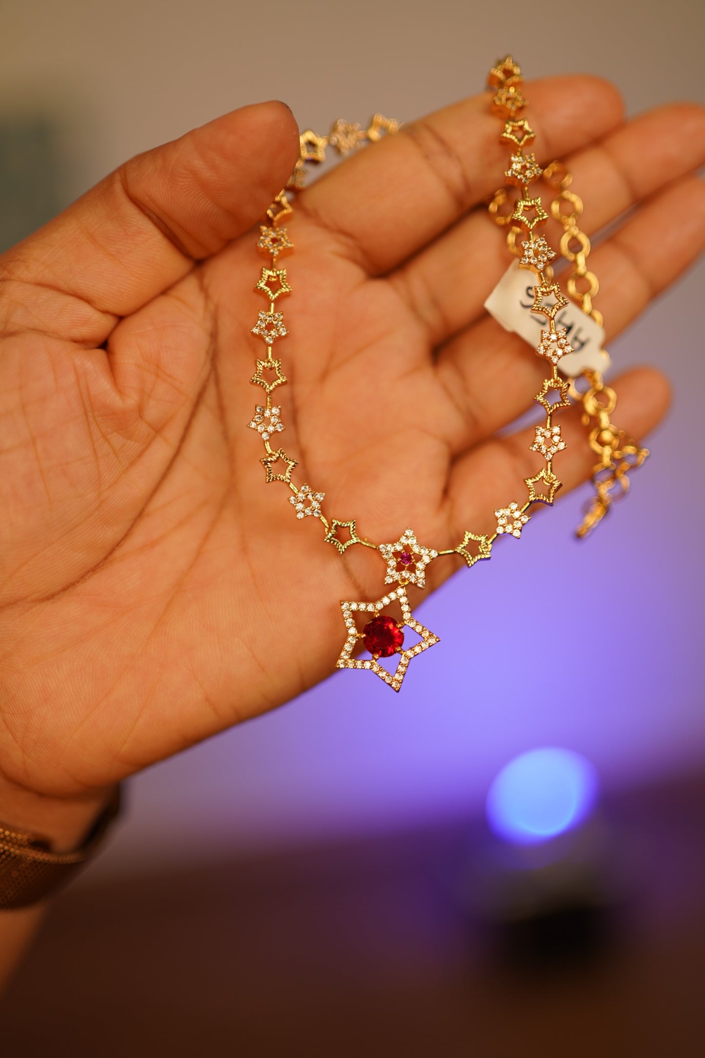 Gold plated star necklace