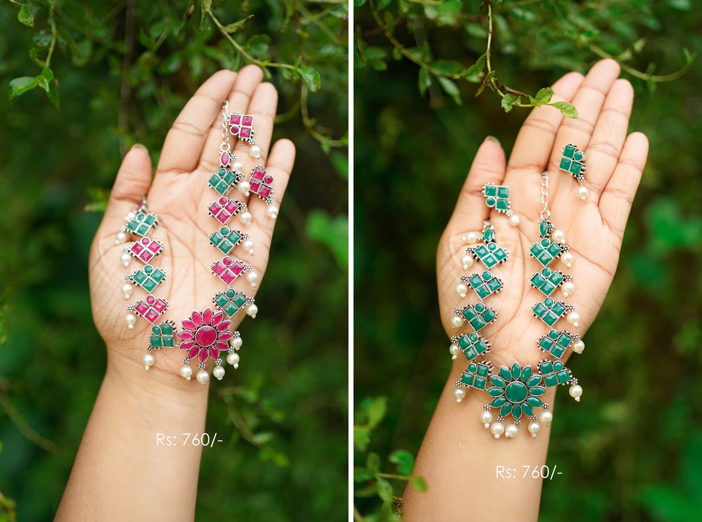 Oxidized Multi-Color Necklace