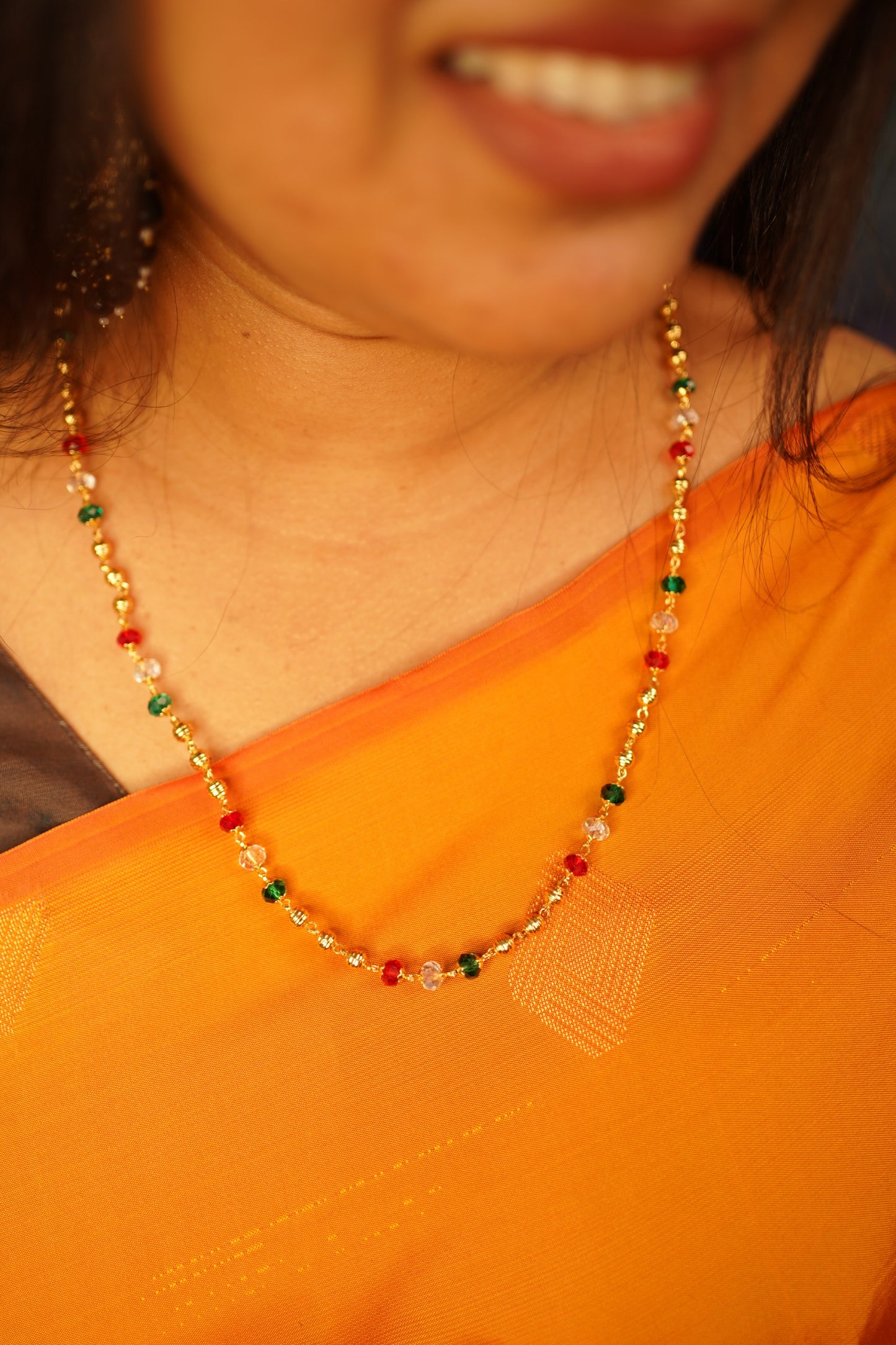 Multi color beaded 8 pidi chain