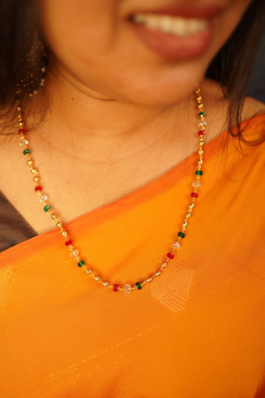 Multi color beaded 8 pidi chain