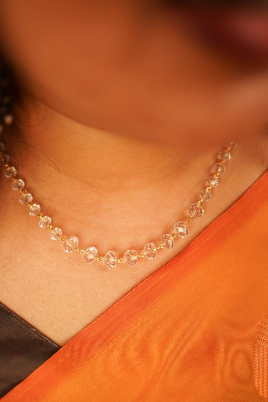 Short transparent beads mala