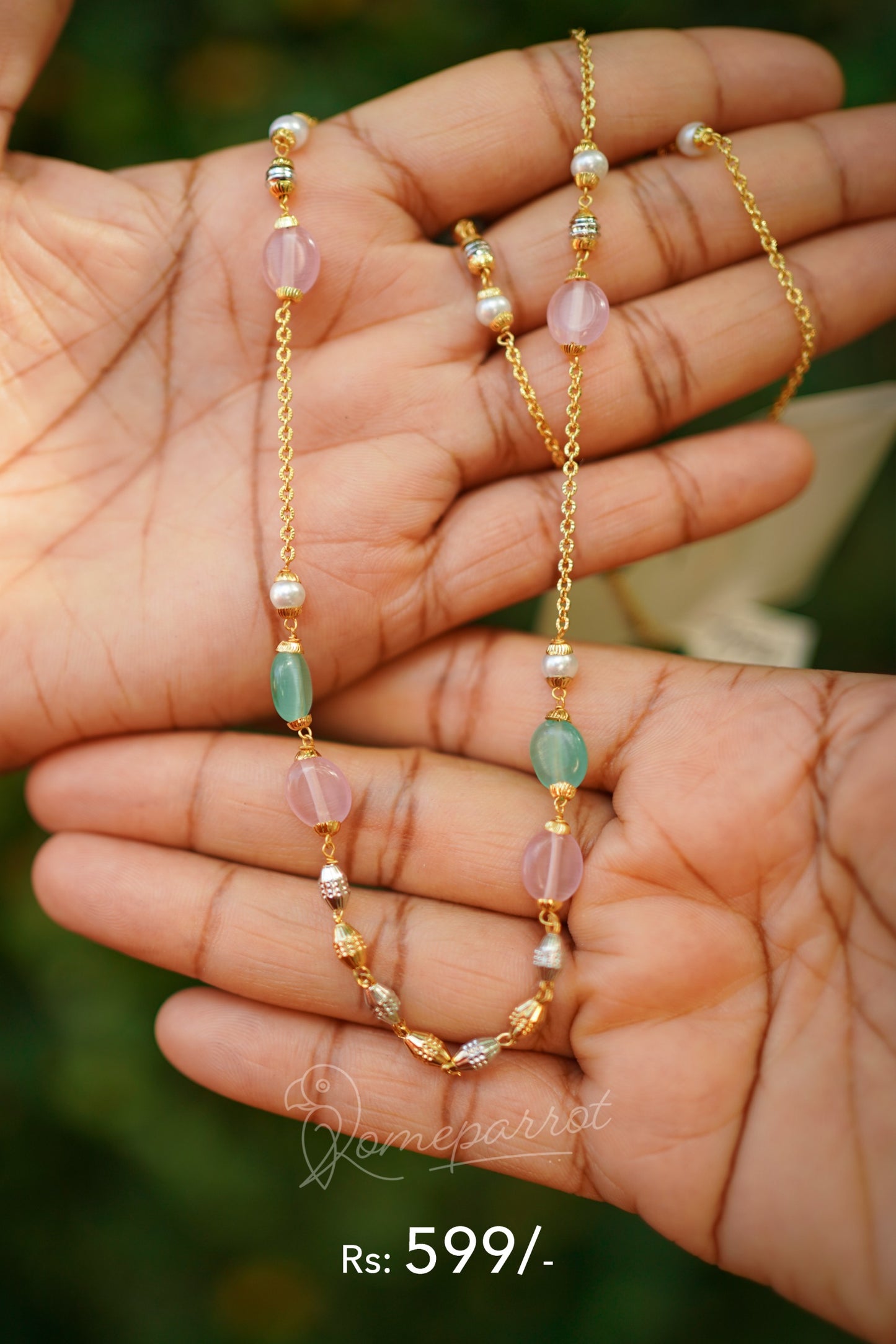 Multi-colour long Beaded simple chain