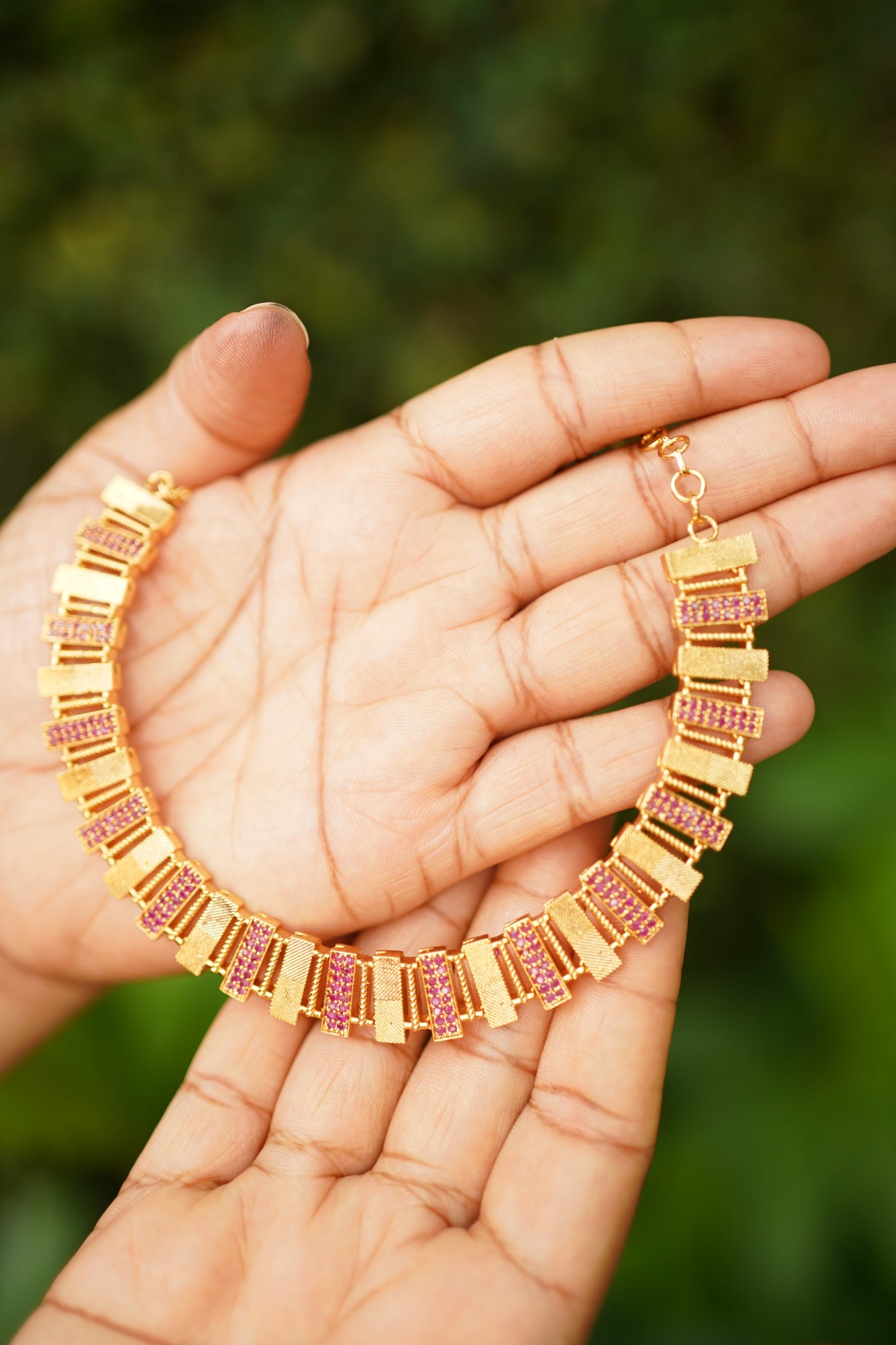Short gold plated necklace