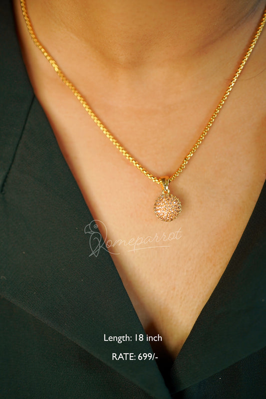 Dailywear plated pendent and chain  short necklace