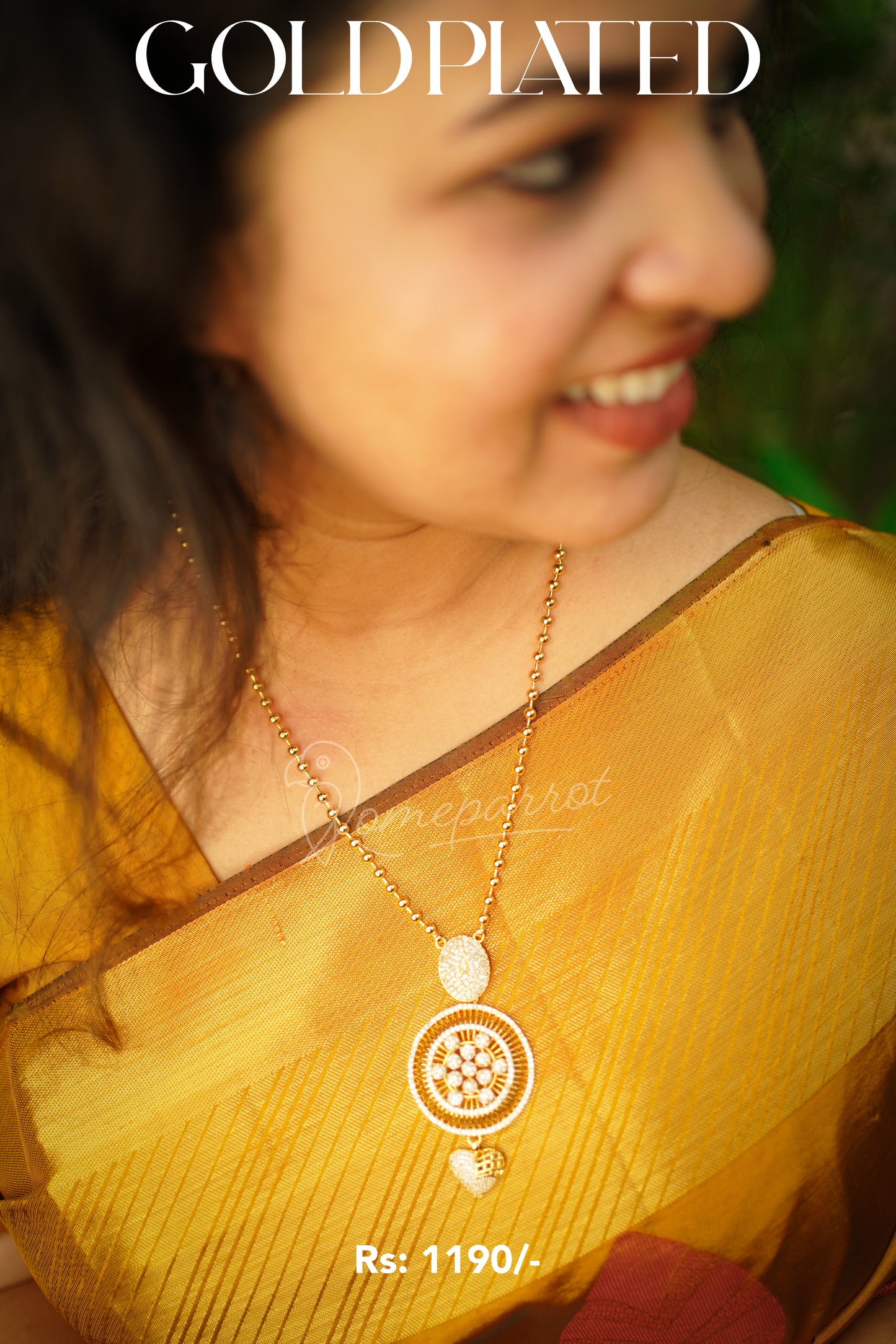 Long Gold Plated Pendent with Chain