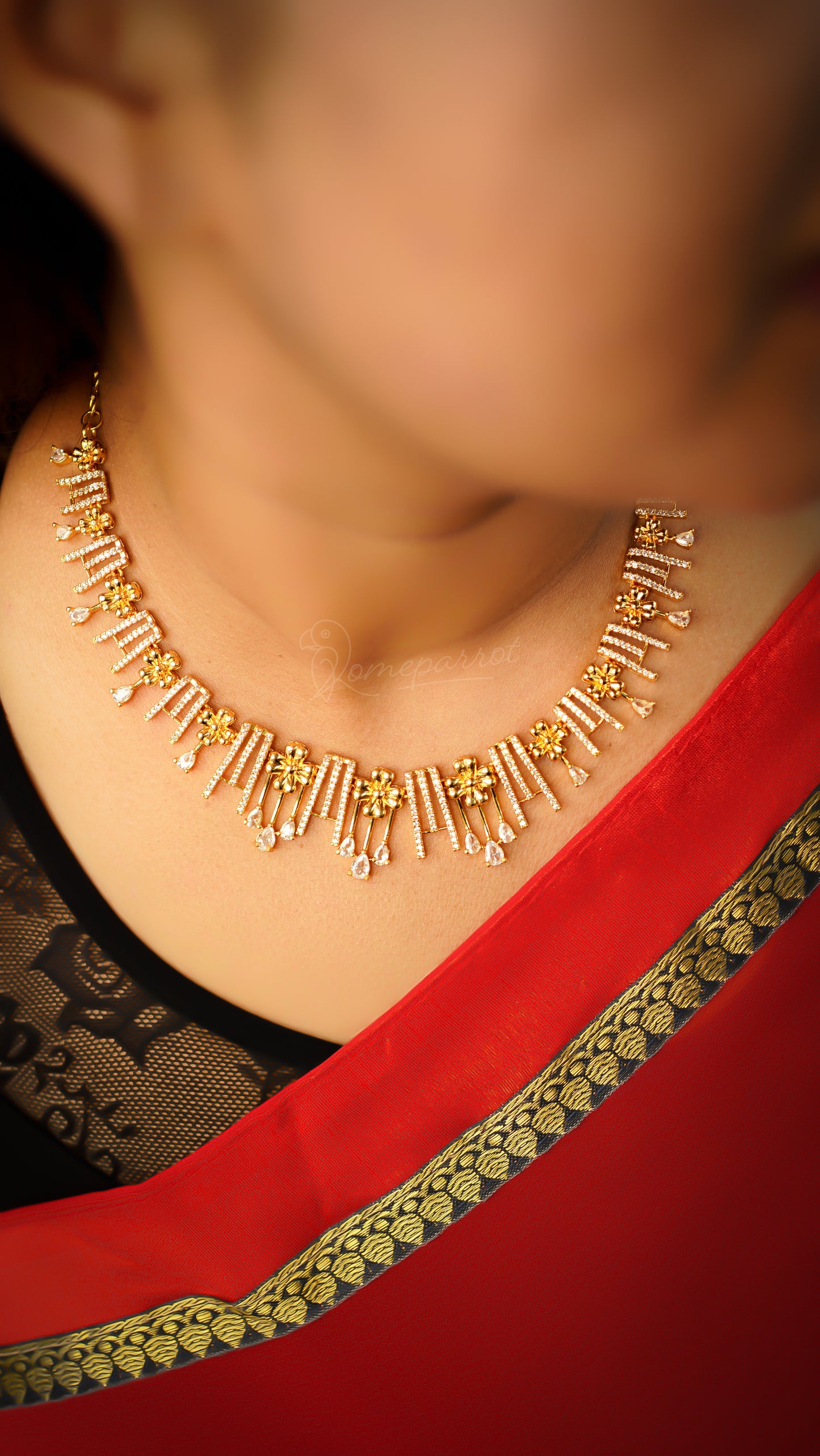 Plated Full White Stone Necklace