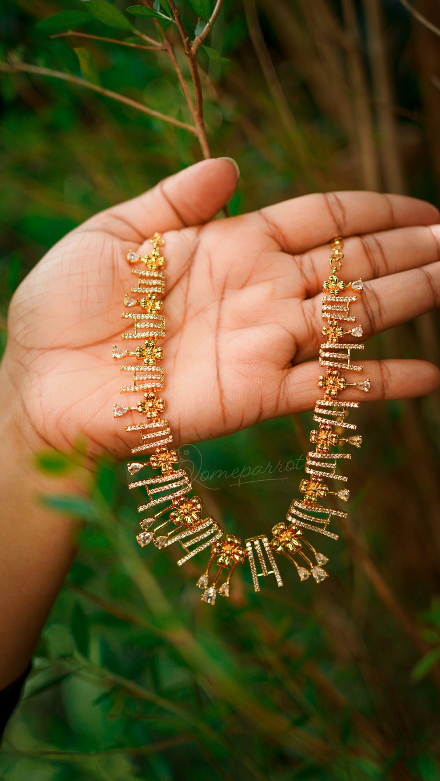 Plated Full White Stone Necklace