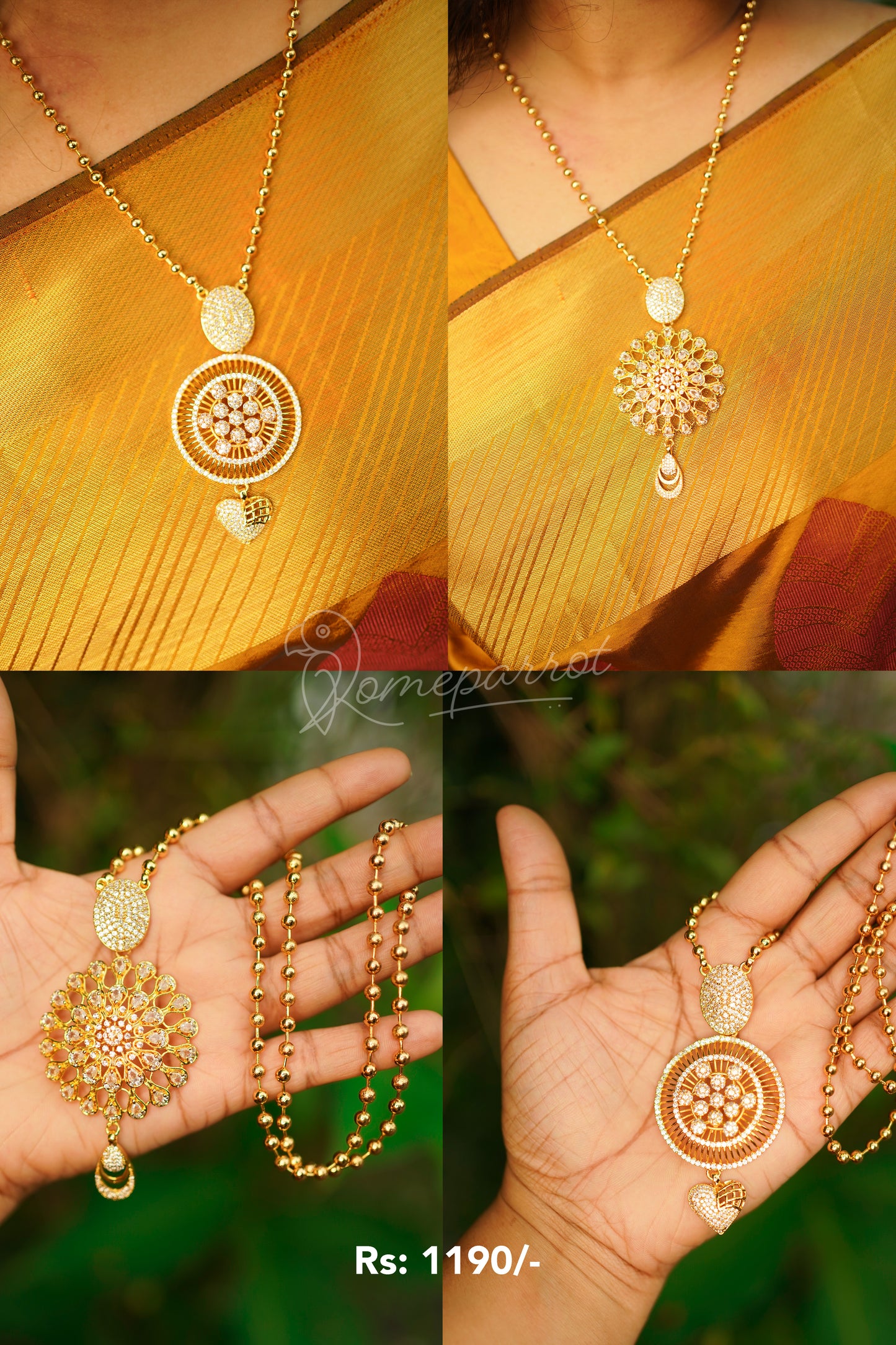 Long Gold Plated Pendent with Chain