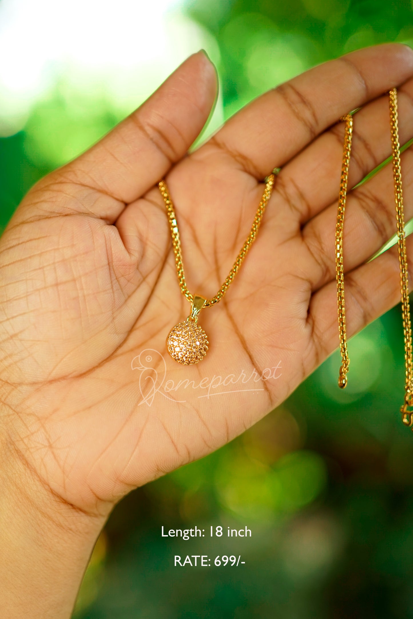 Dailywear plated pendent and chain  short necklace