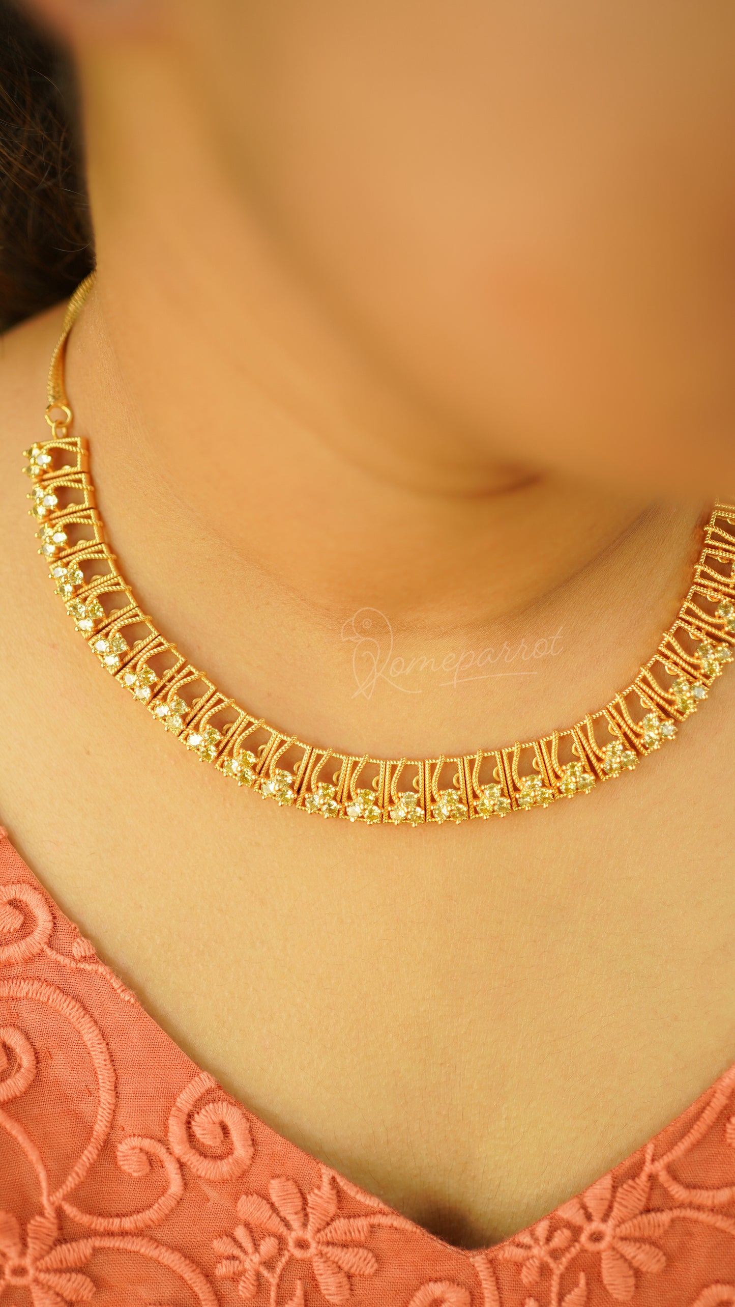 Gold Plated Short Necklace without earring