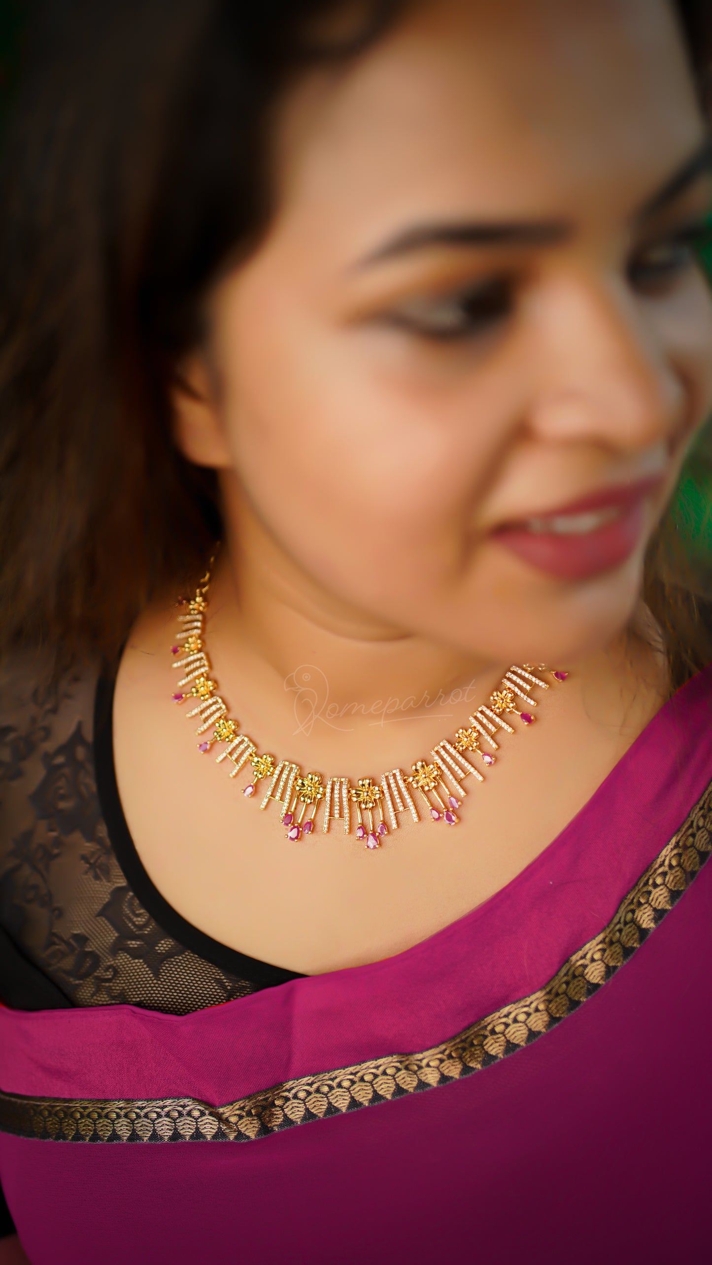 Plated Full White Stone Necklace