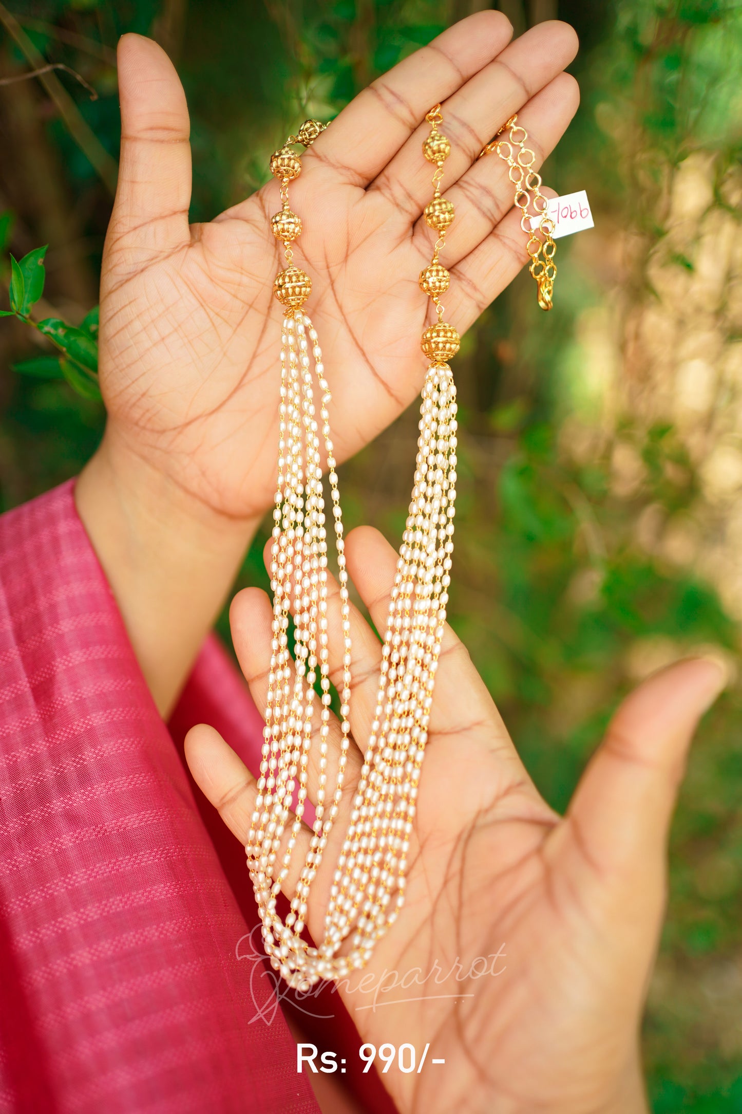 Long Multi layer pearl necklace