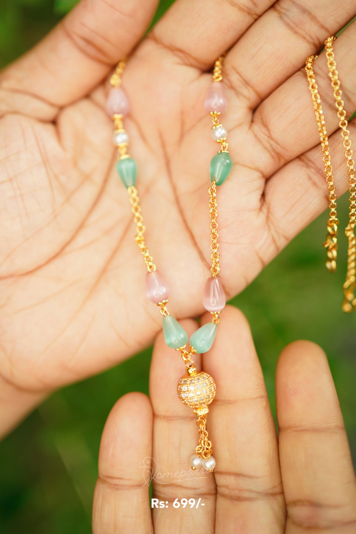 Multi color Mix Pearl Short Necklace