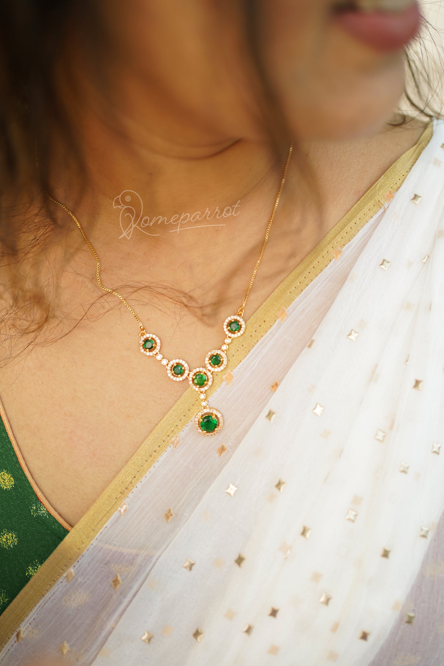 Stylish Short AD Stone Gold Plated Necklace