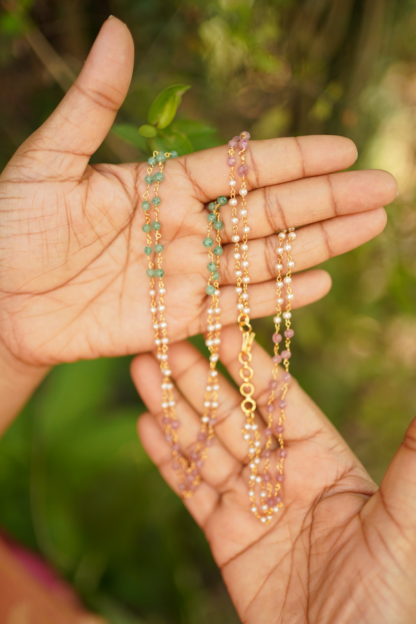 Double Layer Multi Color Pearl Necklace