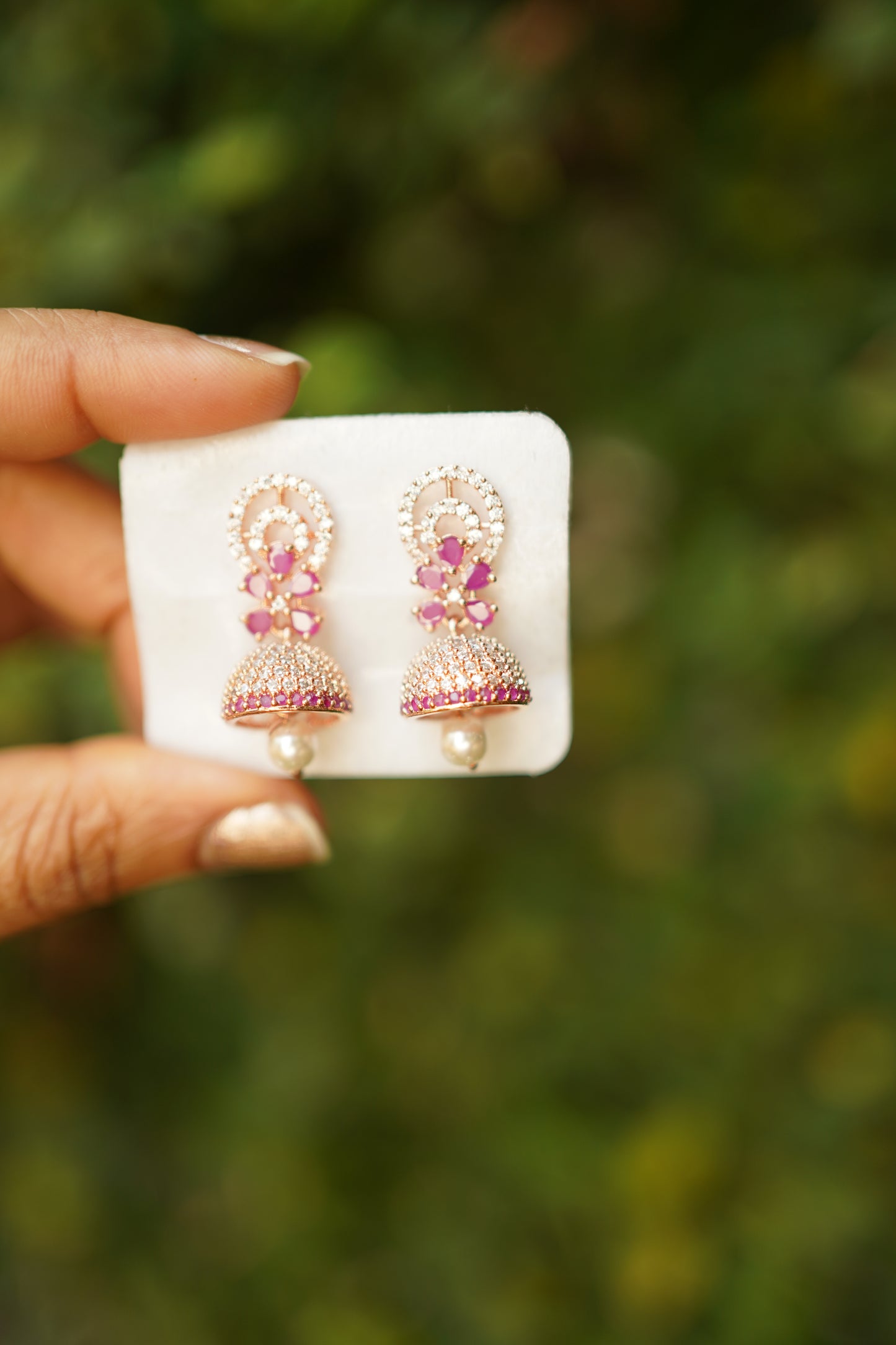 Rose gold jhumka -E1