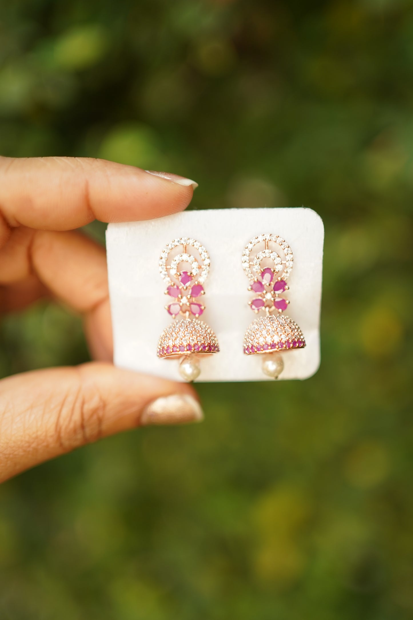Rose gold jhumka -E1