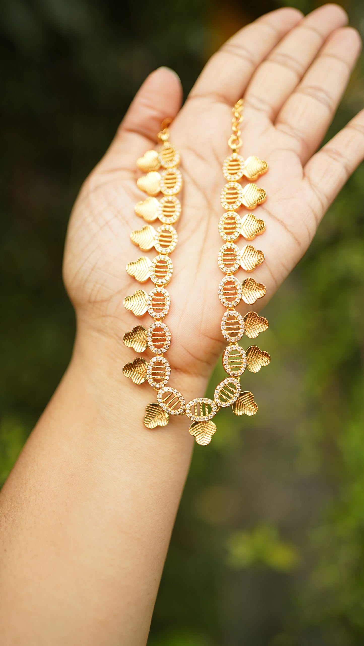 Gold Plated short necklace without earring