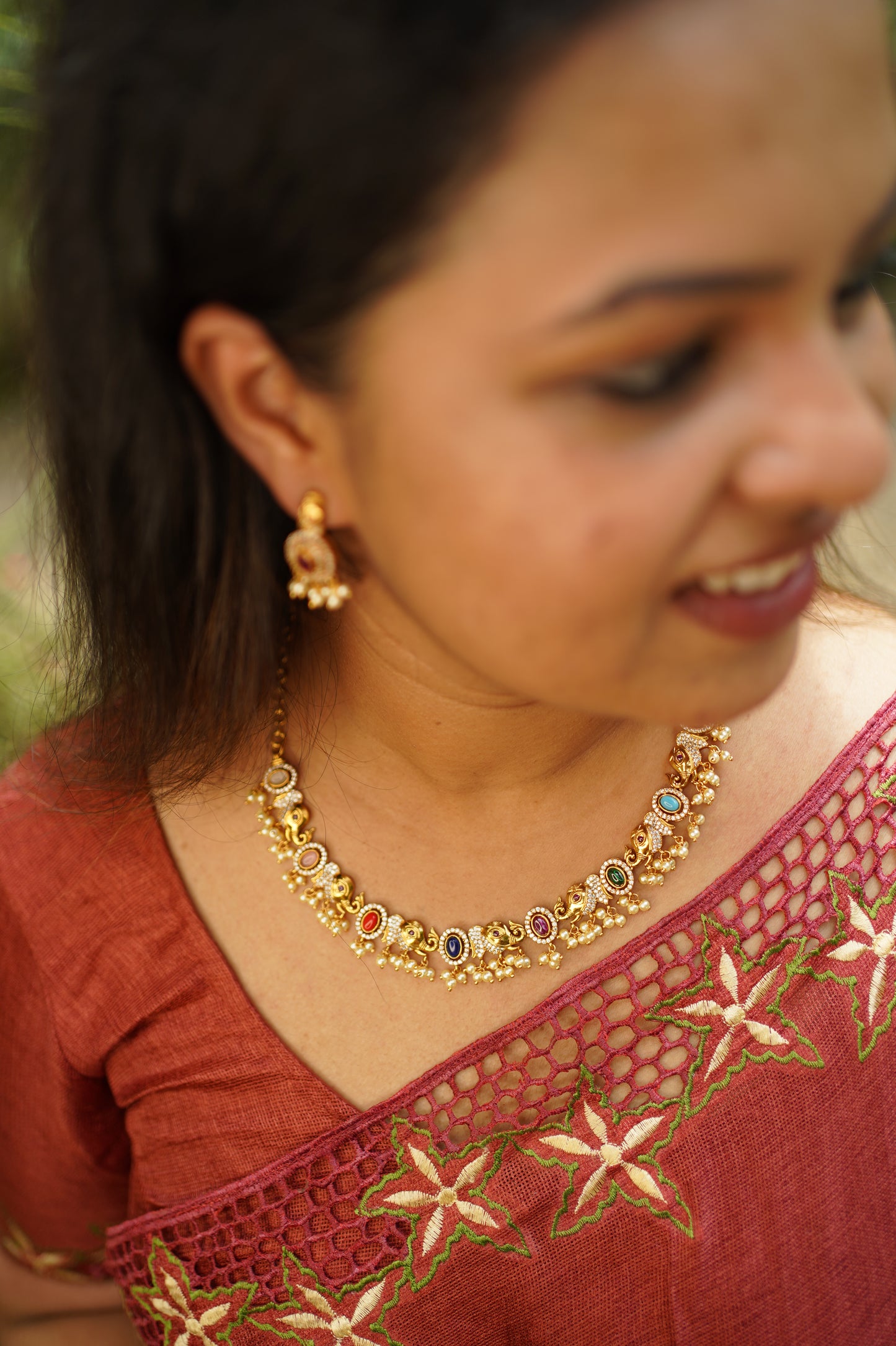 Multi color Necklace Set