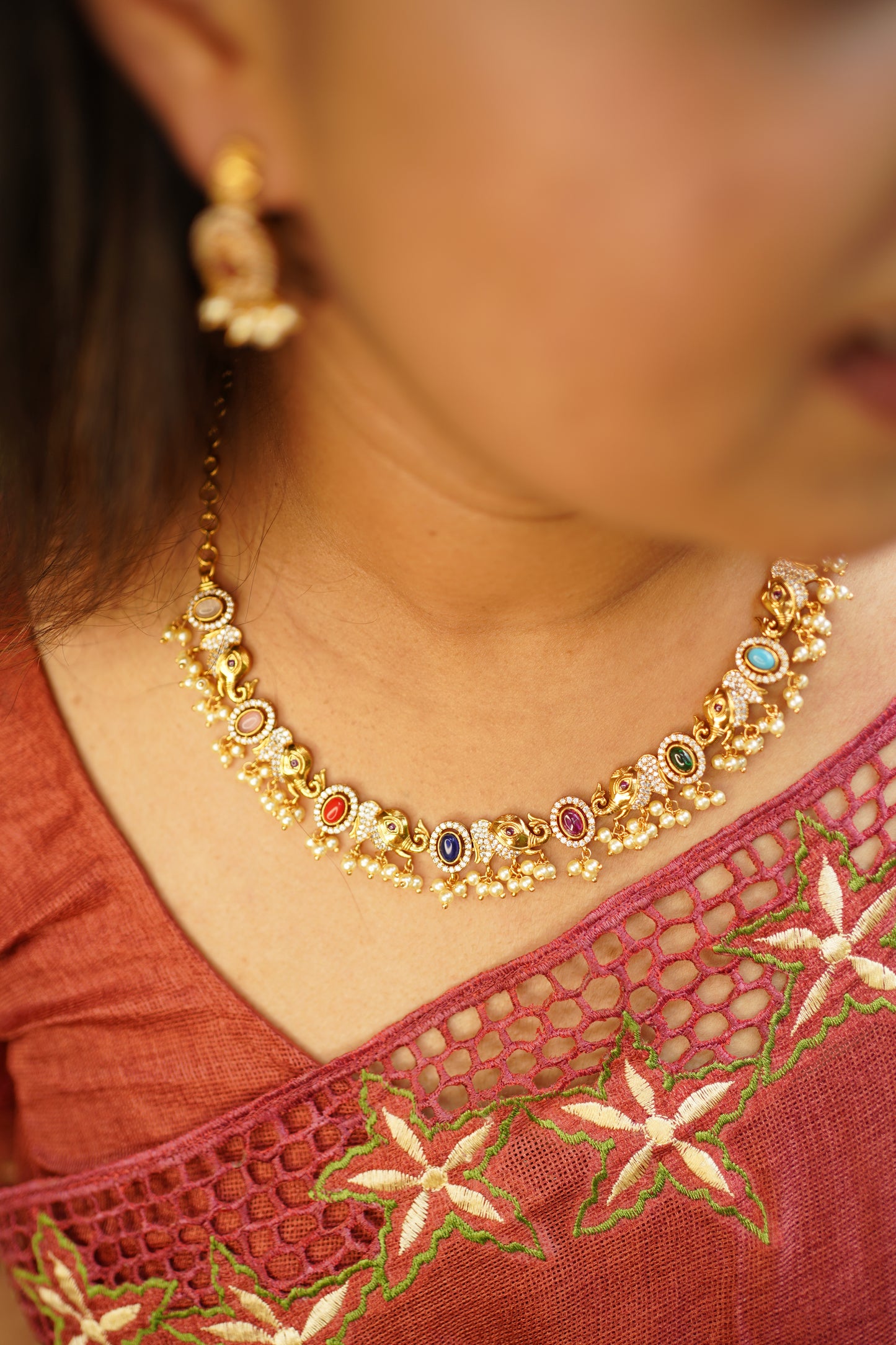 Multi color Necklace Set