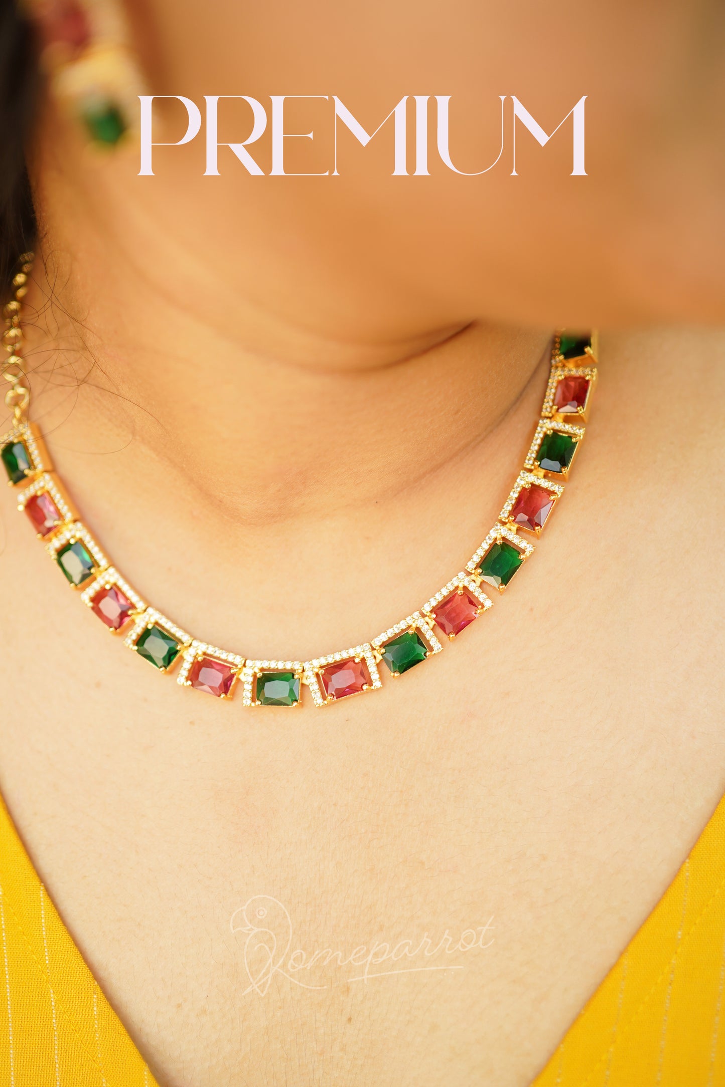 Premium Elegant AD Stone Necklace Set