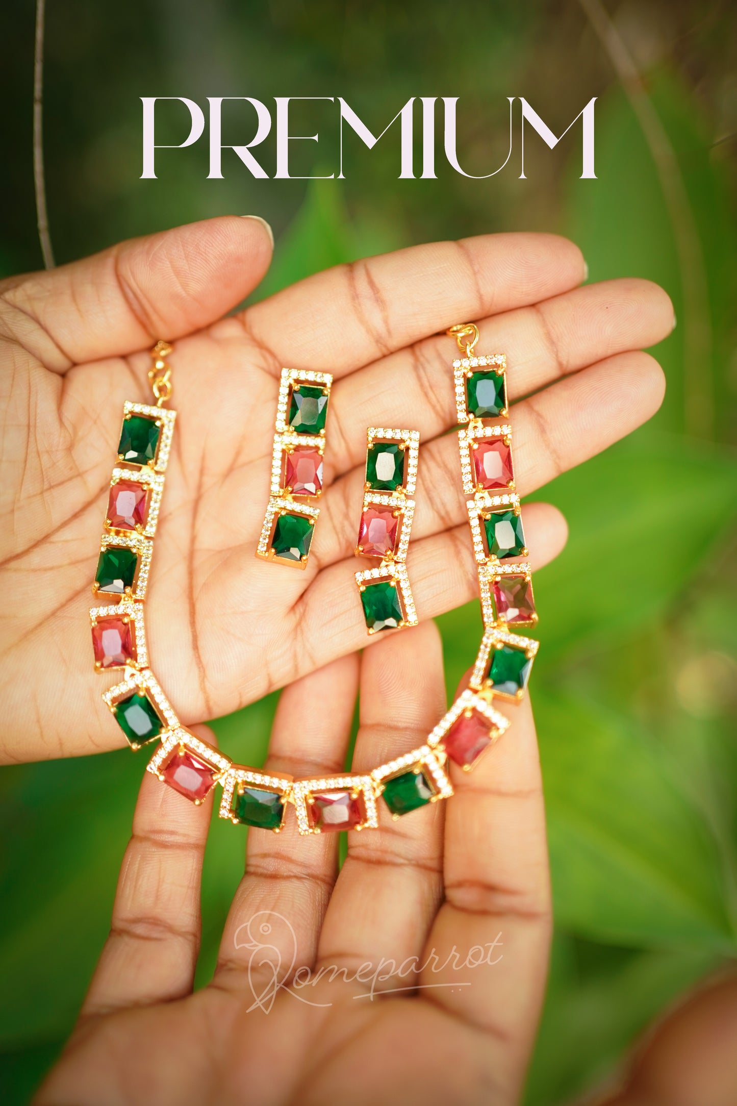 Premium Elegant AD Stone Necklace Set
