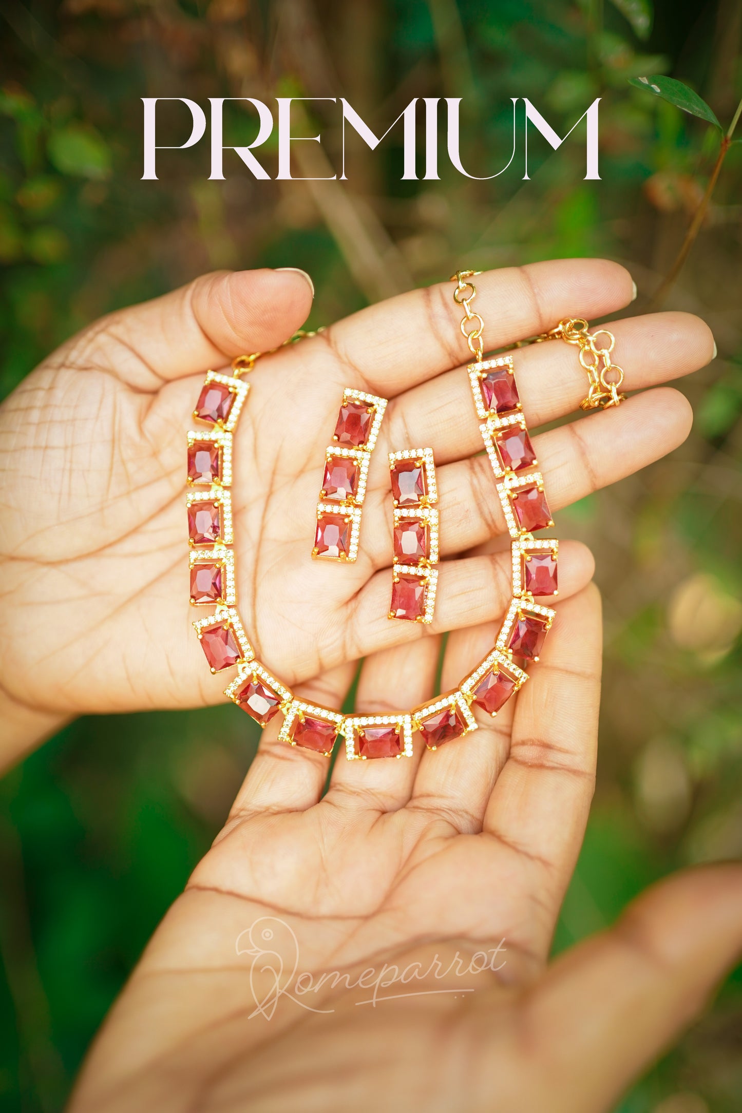 Premium Elegant AD Stone Necklace Set
