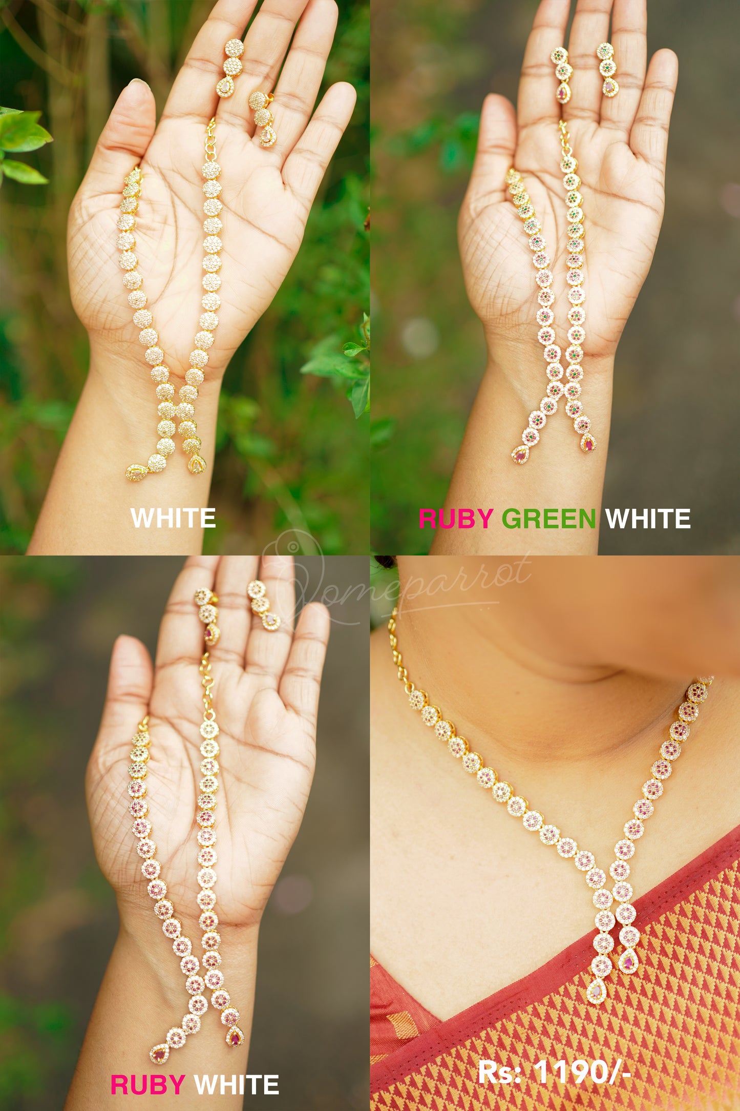 Short Y Gold Plated Necklace Set