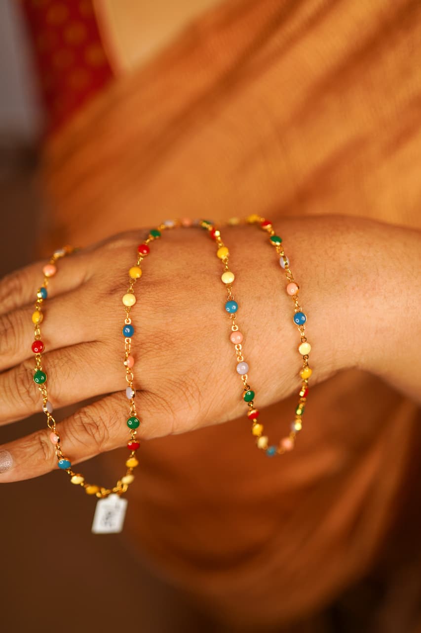 Gem chain- multi colour beaded chain