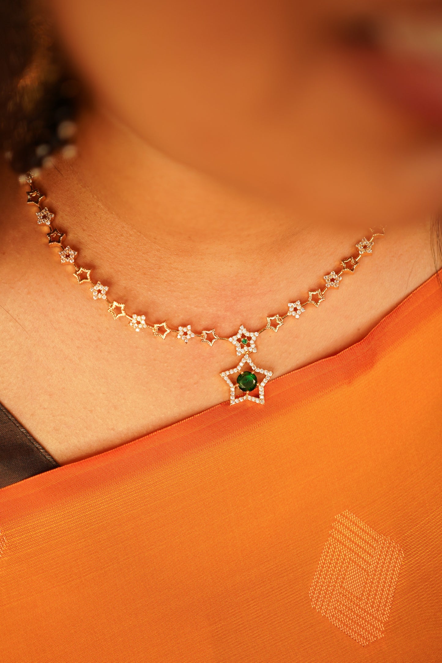 Gold plated star necklace