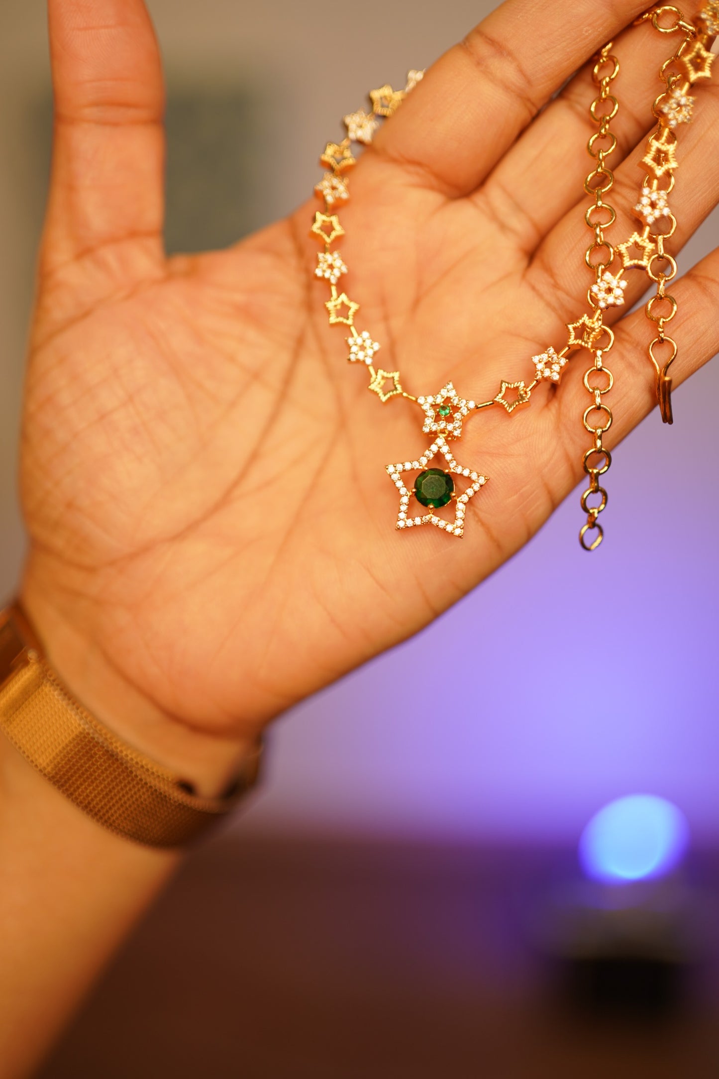 Gold plated star necklace
