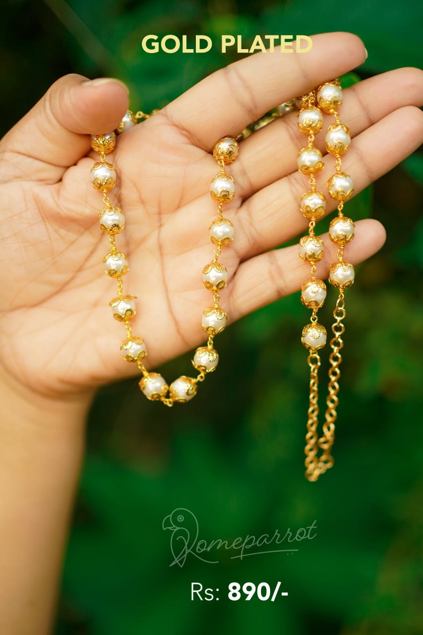 Pearl & Gold Mix Long Chain