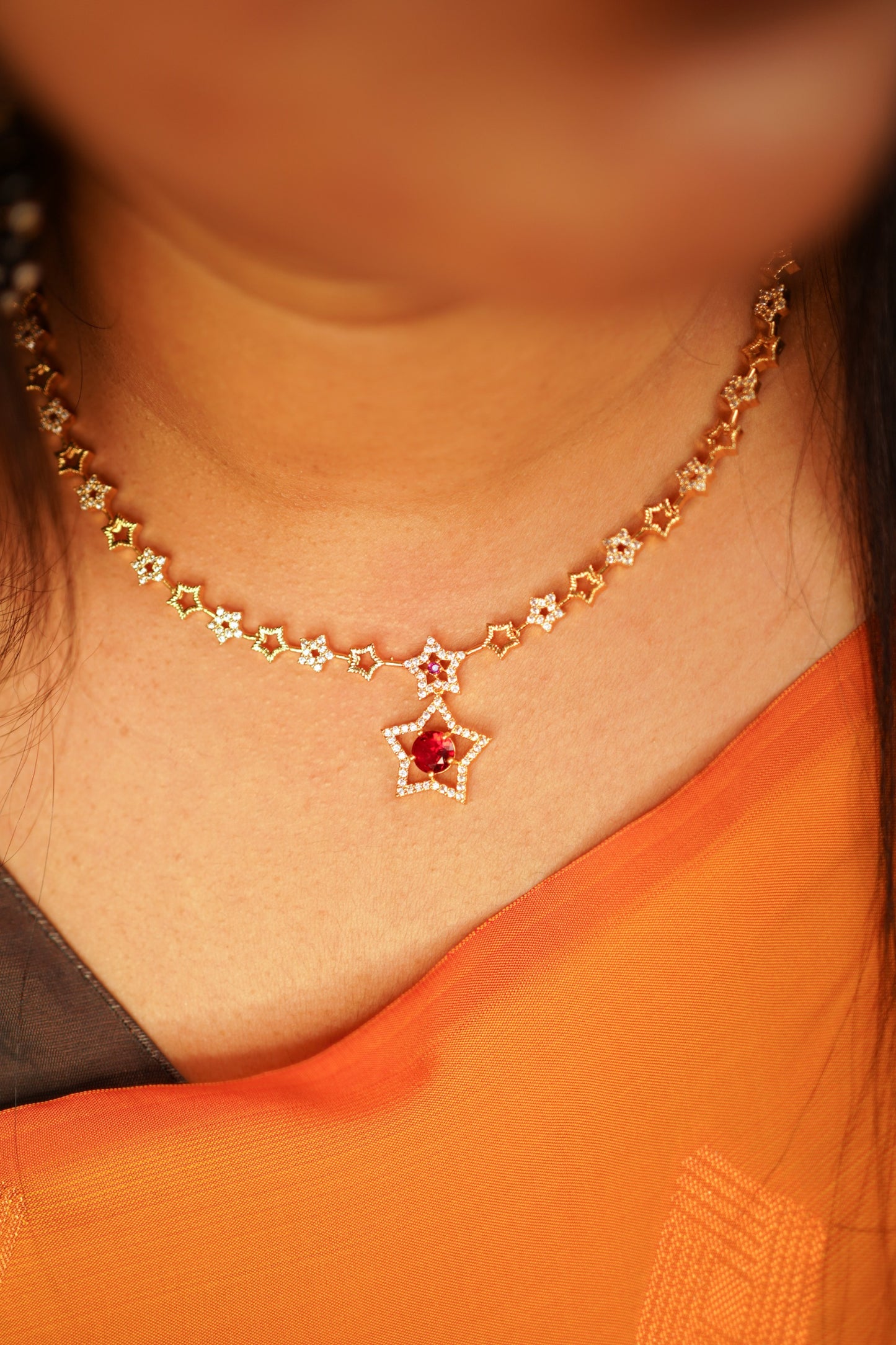 Gold plated star necklace