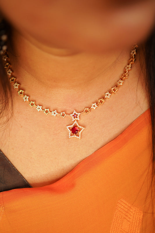 Gold plated star necklace
