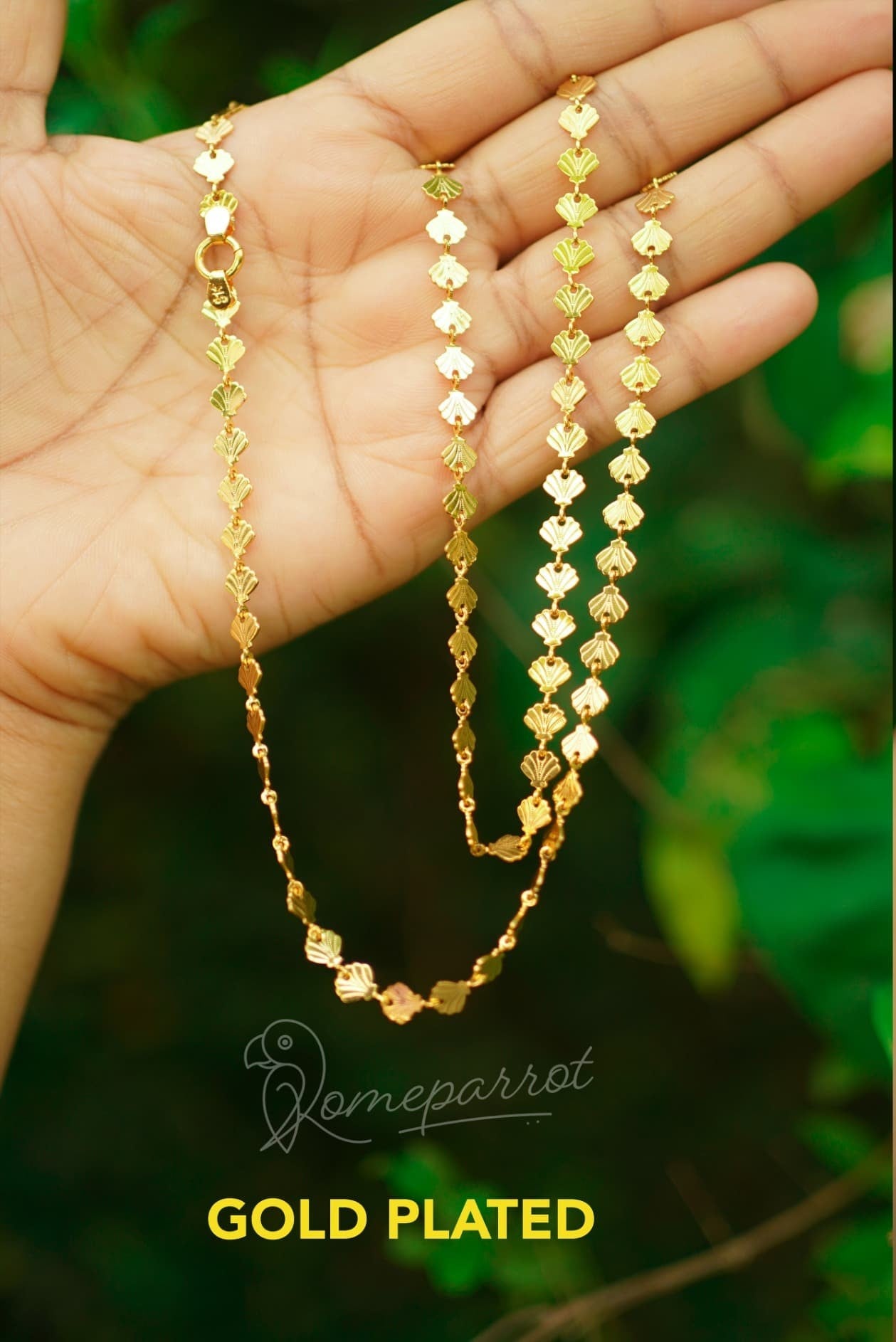 Gold Plated Simple Leaf Necklace