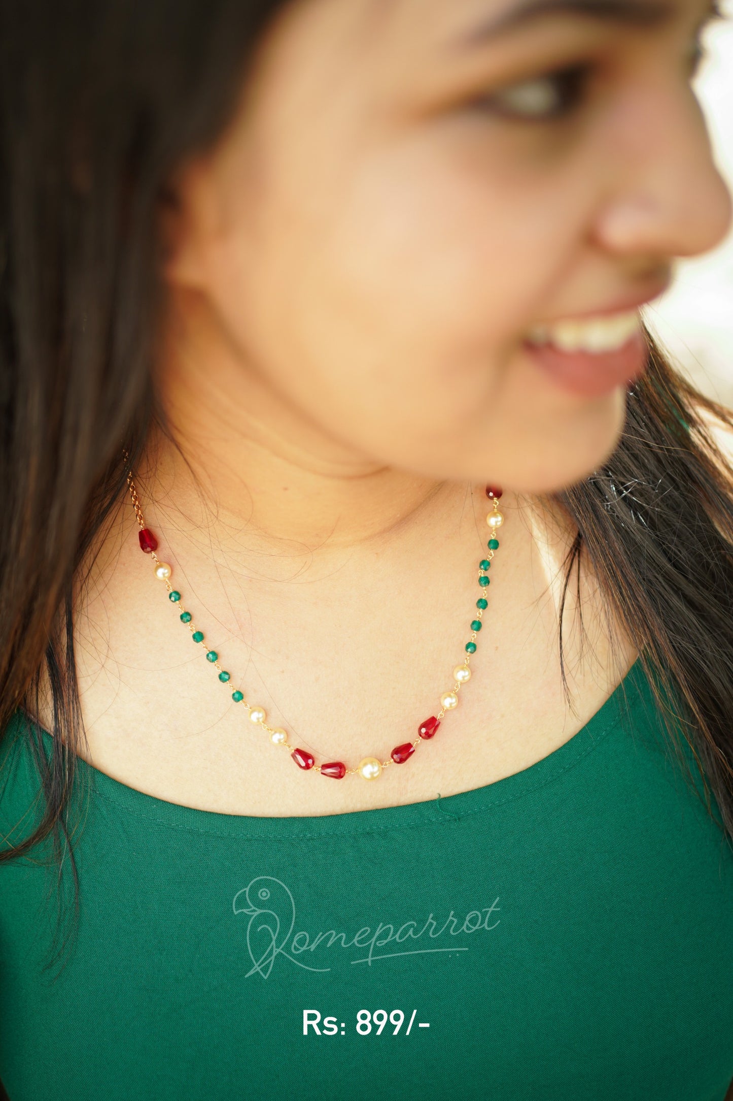Multicolour beaded chain