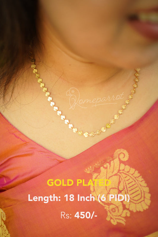 Gold Plated Leaf design simple 18 inch Necklace