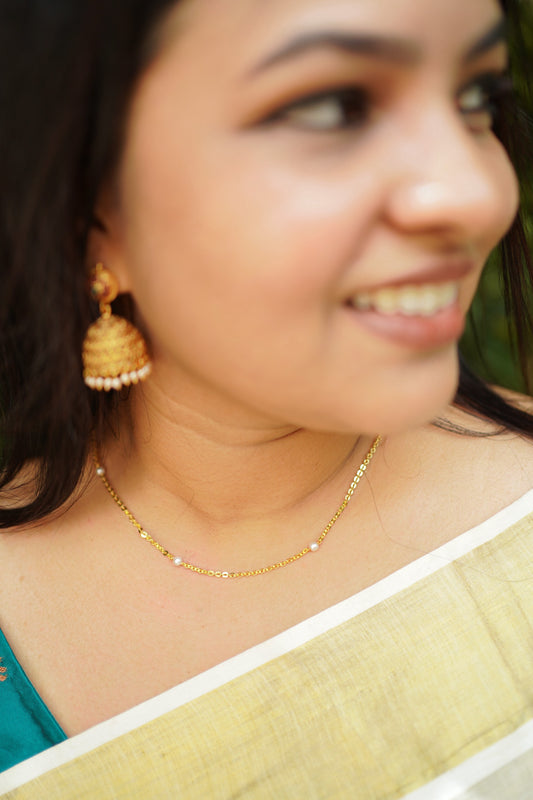Gold Plated simple beads mix chain