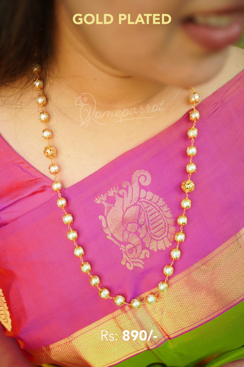 Pearl & Gold Mix Long Chain