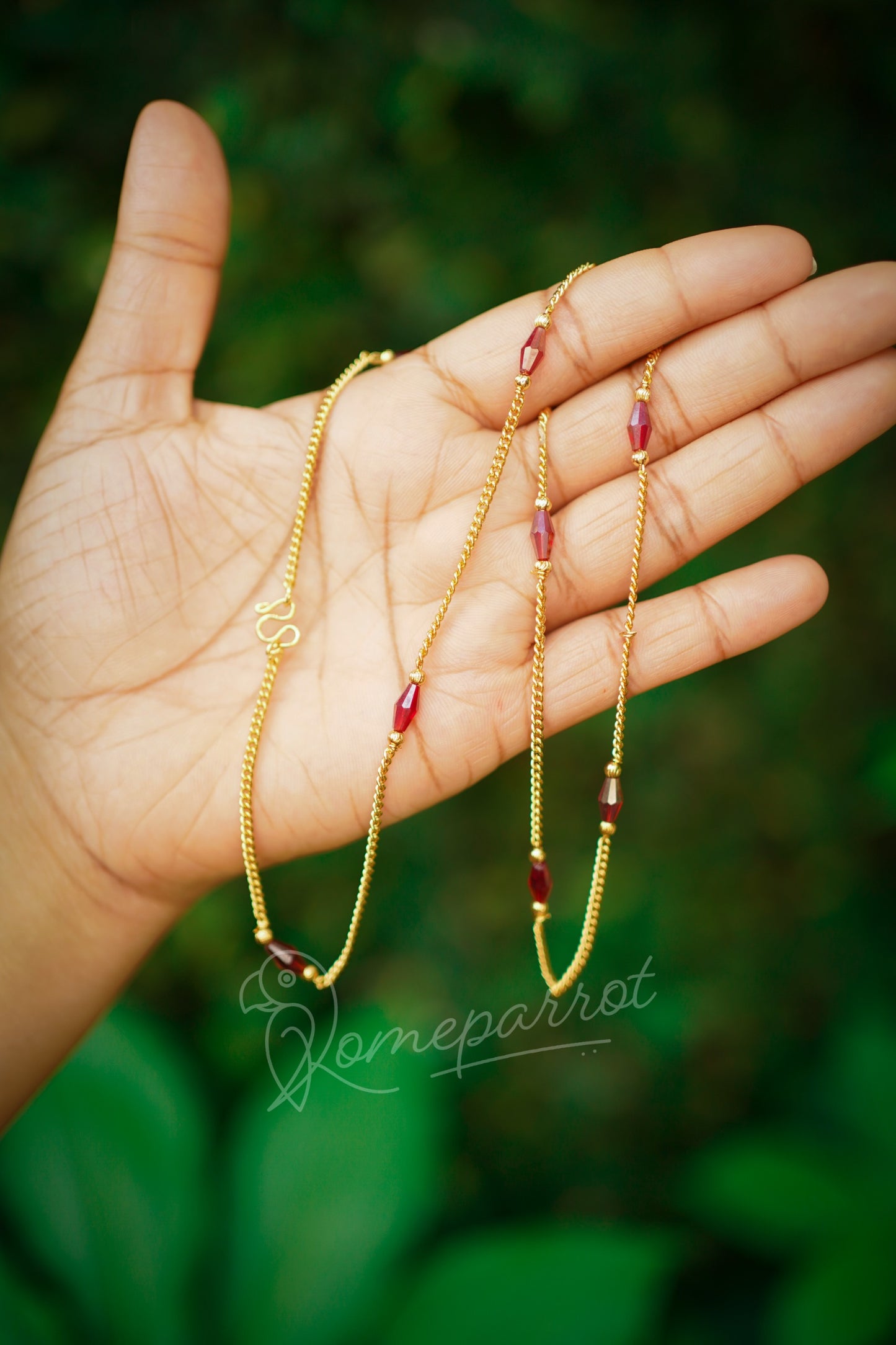 Simple long gold plated chain