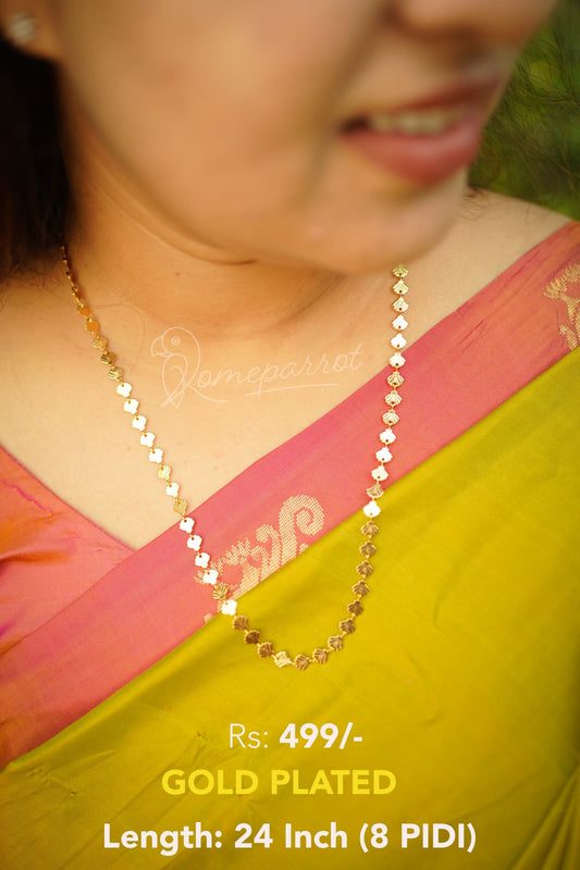 Gold Plated Simple Leaf Necklace