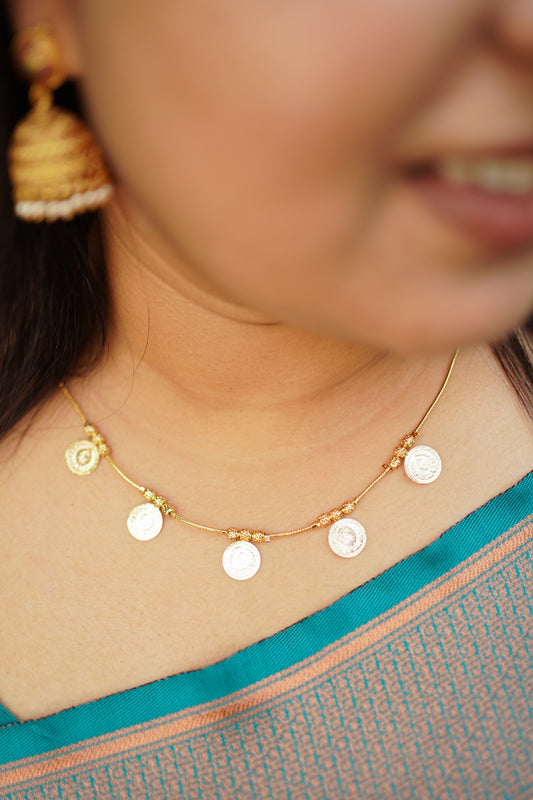 Gold Plated Coin mala