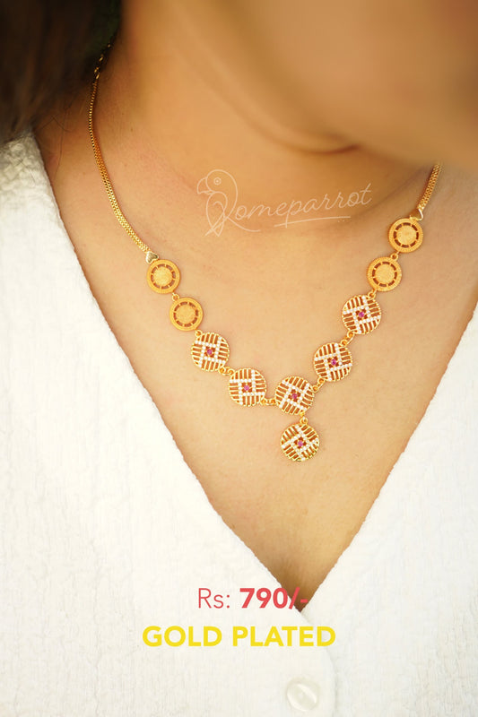 Short Gold Plated Simple Necklace
