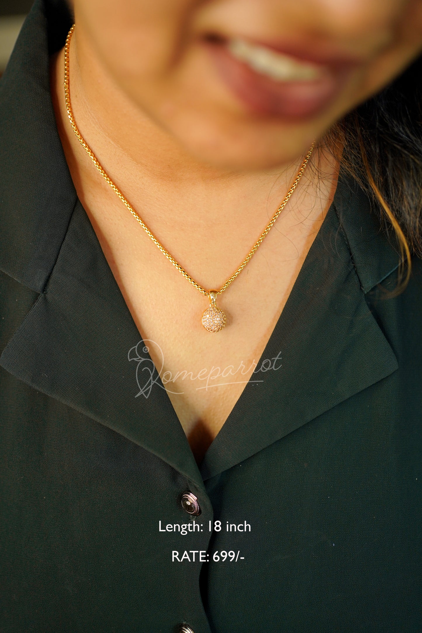 Dailywear plated pendent and chain  short necklace