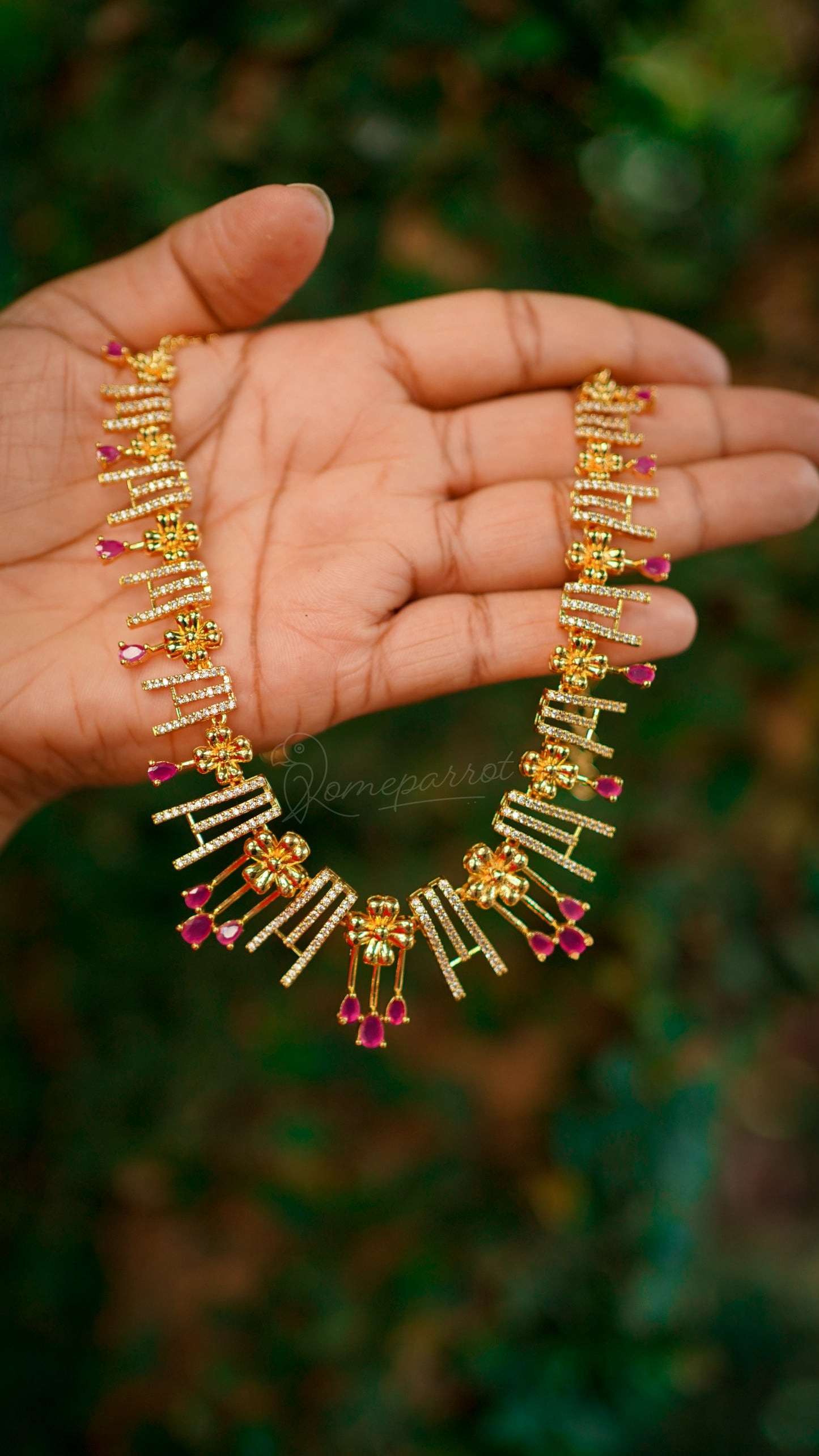Plated Full White Stone Necklace
