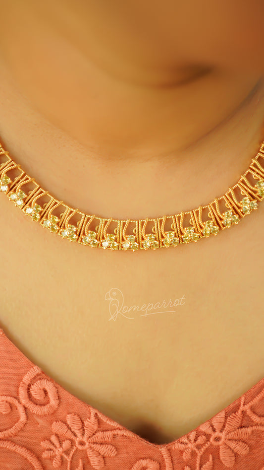 Gold Plated Short Necklace without earring