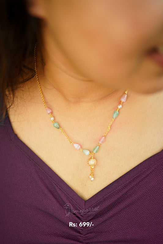Multi color Mix Pearl Short Necklace